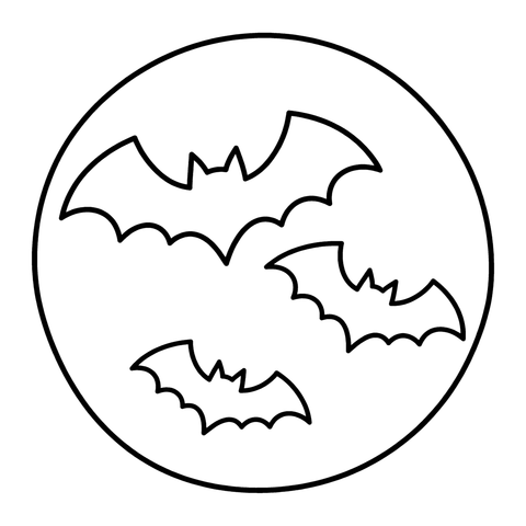 Bats Across the Moon pumpkin stencil