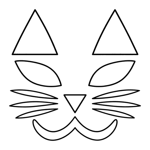 Cat Face pumpkin stencil