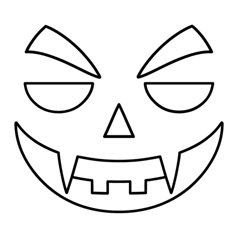 Fanged Pumpkin Face pumpkin stencil