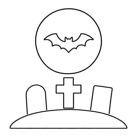 Moonlit Graveyard pumpkin stencil
