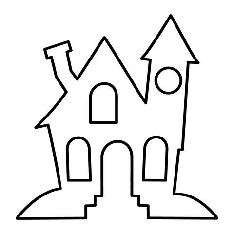 Haunted House pumpkin stencil