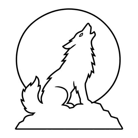 Howling Wolf pumpkin stencil