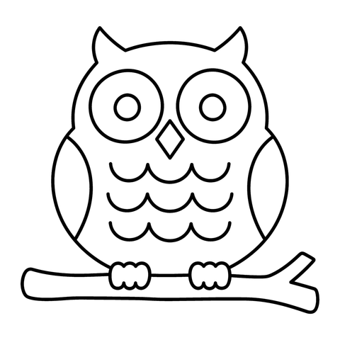 Owl on a Branch pumpkin stencil