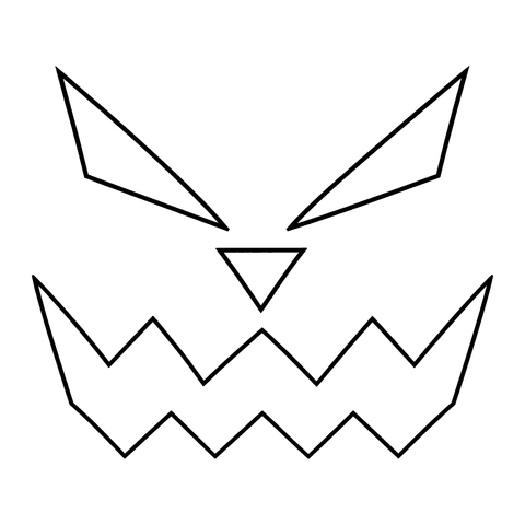 Scary Pumpkin Face pumpkin stencil