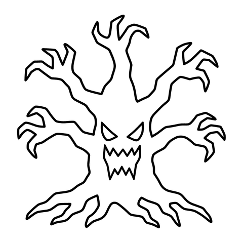 Spooky Tree pumpkin stencil