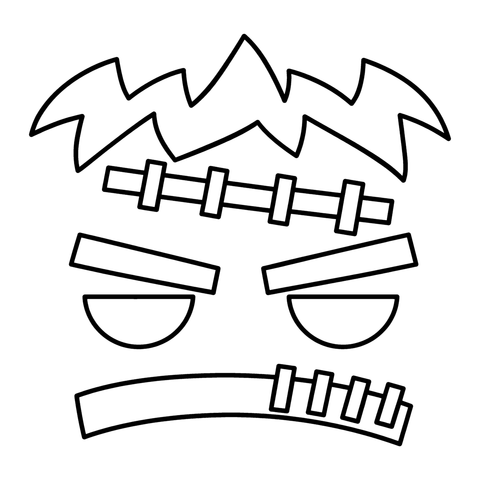 Stitched-Up Monster pumpkin stencil