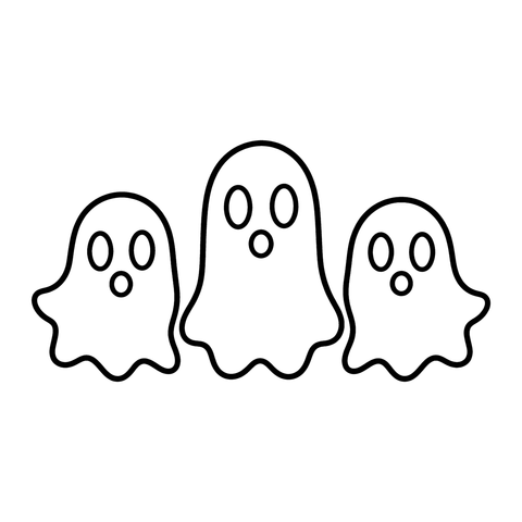 Three Little Ghosts pumpkin stencil