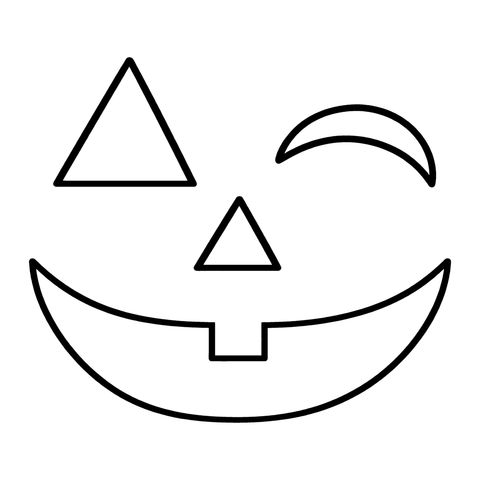 Winking Pumpkin Face pumpkin stencil
