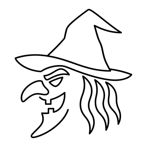 Wicked Witch Face pumpkin stencil